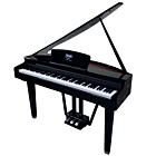 V-TONE GP-88 BK pianino cyfrowe grand piano stacjonarne czarne ważone klawisze klawiatura młoteczkowa USB-B AUX IN LINE OUT 2 wyjścia słuchawkowe