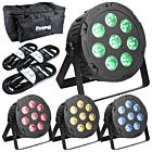 LIGHT4ME TRI PAR 8x9W MKII RGB LED slim płaski x4 + pokrowiec + 3x przewód DMX