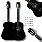 SUPRIMO CGS1 BK gitara klasyczna 4/4 czarna do nauki dla początkujących akordy zestaw