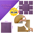 DNA AM2 PR panel akustyczny zestaw 10 szt. fioletowy samoprzylepna pianka mata wygłuszająca redukcja echa pogłosu