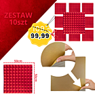 DNA AM2 RD panel akustyczny zestaw 10 szt. czerwony samoprzylepna pianka mata wygłuszająca redukcja echa pogłosu