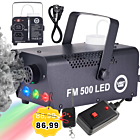 LIGHT4ME FM 500 LED V2 wytwornica dymu mgły pilot bezprzewodowy kontroler przewodowy 500W efekt świetlny 3x1W RGB