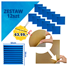 DNA AM4 BL panel akustyczny zestaw 12 szt. niebieski samoprzylepna pianka mata wygłuszająca redukcja echa pogłosu