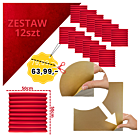 DNA AM4 RD panel akustyczny zestaw 12 szt. czerwony samoprzylepna pianka mata wygłuszająca redukcja echa pogłosu