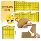 DNA AM5 YL panel akustyczny zestaw 6 szt. żółty samoprzylepna pianka mata wygłuszająca redukcja echa pogłosu