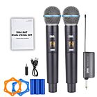 DNA BAT DUAL VOCAL SET zestaw bezprzewodowy akumulatorowy 2x mikrofon doręczny odbiornik UHF 518-542 MHz pierścień przeciw toczeniu adapter jack 6,35 mm - jack 3,5 mm 2x osłona przeciwwietrzna