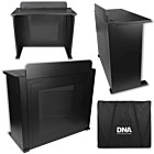 DNA DJ BOOTH MESH BK stanowisko DJ stół czarny stalowy siatka perforowana osłona blatu pokrowiec transportowy zestaw do 50 kg