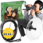 DNA RMIC1 mikrofon kierunkowy nasłuchowy bateryjny nagrywanie 125 m 8x zoom antena paraboliczna słuchawki ściereczka zestaw 