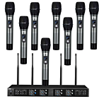 DNA RV-8 zestaw bezprzewodowy 8x bateryjny mikrofon doręczny odbiornik UHF 610-690 MHz 8x40 kanałów