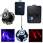 EVOLIGHTS COSMIC BALL multiefekt świetlny DMX oświetlenie sceniczne dyskotekowe klubowe LED 360° beam ring regulowana wysokość 0-3 m 8x10W RGBW+96x0,5W RGB SMD 5050