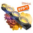 EVOLIGHTS LUMEN ROTO 0 ruchomy efekt oświetleniowy LED DMX nieskończona rotacja 4x40W WW COB + 220x0,2W RGB efekt ring efekt tła 2x uchwyt montażowy omega 2x łącznik do urządzeń