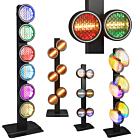 EVOLIGHTS LUMEN ROTO ruchome oświetlenie sceniczne LED retro vintage 6x40W WW+192x0,5W RGB+186x0,2W RGB efekt tła ring ciepły biały 2x uchwyt montażowy omega