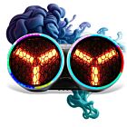 EVOLIGHTS LUMEN ROTO DUO ruchomy efekt oświetleniowy LED DMX nieskończona rotacja 6x40W WW + 62x0,5W RGB efekt ring uchwyt montażowy omega