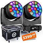 ZESTAW 2X LIGHT4ME GALAXY MKII głowica ruchoma LED wash oświetlenie sceniczne 19x15W LED RGBW + LIGHT4ME GALAXY MKII CASE skrzynia transportowa na 2 głowice ruchome
