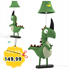 LAMPA STOJĄCA PODŁOGOWA BIURKOWA DZIECIĘCA ABAŻUR DINOZAUR 120 CM ŻARÓWKA
