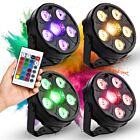 LIGHT4ME 4PAR SET IR zestaw 4 reflektorów PAR LED RGB oświetlenie na imprezę DJ pilot bezprzewodowy uchwyty montażowe zasilanie sieciowe