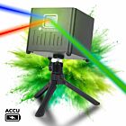 LIGHT4ME ACCU APP LASER akumulatorowy projektor skaner laserowy oświetlenie sceniczne RGB 200/100/200 mW 5000 mAh Bluetooth statyw trójnożny sterowanie smartfonem