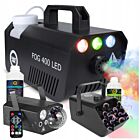 LIGHT4ME GIG SET 2 wytwornica dymu 400W LED płyn do dymu 1l akumulatorowa wytwornica baniek płyn do baniek 1l efekt oświetleniowy 4w1 RGBW+RGB+laser R/G zestaw na event imprezę