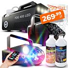 LIGHT4ME GIG SET 2 wytwornica dymu 400W LED płyn do dymu 1l akumulatorowa wytwornica baniek płyn do baniek 1l efekt oświetleniowy 4w1 RGBW+RGB+laser R/G zestaw na event imprezę