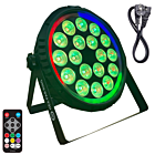 LIGHT4ME HEX PAR RING reflektor sceniczny efekt oświetleniowy DMX 18x6W RGBWA+UV LED+30x0,3W RGB SMD 5050 LED efekt ring pilot bezprzewodowy 2x uchwyt montażowy
