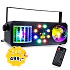 LIGHT4ME PARTY IV V2 multiefekt LED derby kula disco wash laser oświetlenie imprezowe efekt świetlny