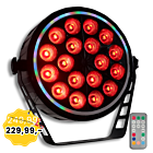 LIGHT4ME RING PAR 18 RGBW reflektor sceniczny efekt oświetleniowy DMX 18x10W RGBW LED+51x0,3W RGB LED efekt ring pilot bezprzewodowy uchwyt montażowy