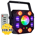 LIGHT4ME TURBO FLOWER efekt disco LED PAR UV kula laser stroboskop