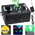 LIGHT4ME VESU 1200W V2 generator wytwornica dymu pionowego mgły DMX efekt świetlny 6x1W RGB LED pilot bezprzewodowy rączki do przenoszenia