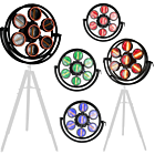 LIGHT4ME VINTAGE 700 LED retro reflektor sceniczny oświetlenie estradowe dekoracja światłem efekt tła ring 7x60 WW COB + 322x0,3W RGB SMD5050