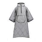 DH Garden Poncho Light Grey 145x115 cm kurtka płaszcz peleryna z kapturem duża kieszeń na zamek jasnoszara