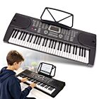 MK 2089 KEYBOARD elektroniczny edukacyjny przenośny czarny 61 klawiszy instrument dla dzieci do nauki gry pulpit do nut mikrofon przewodowy wbudowane głośniki wyjście słuchawkowe zestaw