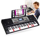 MK 816 KEYBOARD elektroniczny MIDI edukacyjny przenośny czarny 61 klawiszy instrument dla dzieci do nauki gry pulpit do nut głośniki stereo wyjście słuchawkowe zestaw