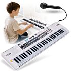 MQ 008UF KEYBOARD elektroniczny edukacyjny przenośny biały 61 klawiszy instrument dla dzieci do nauki gry odtwarzacz MP3 radio FM mikrofon przewodowy wbudowane głośniki stereo wyjście słuchawkowe zestaw