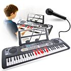 MQ 6119L KEYBOARD elektroniczny edukacyjny przenośny czarny 61 klawiszy instrument dla dzieci do nauki gry podświetlana klawiatura pulpit do nut mikrofon przewodowy wbudowane głośniki stereo wyjście słuchawkowe zestaw