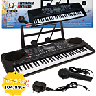 MQ 6159 UFB keyboard edukacyjny klawisze organy dla dzieci do nauki gry pulpit do nut mikrofon USB FM Bluetooth AUX wyjście słuchawkowe