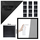 NN MATA AKUSTYCZNA panel akustyczny zestaw 12 szt. szary pianka mata wygłuszająca redukcja echa pogłosu