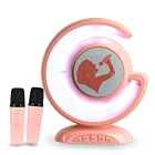 NN PM3 bezprzewodowy przenośny zestaw karaoke głośnik 2x mikrofon RGB różowy microSD USB Bluetooth