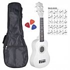 NN UK 01 WHITE ukulele sopranowe białe pokrowiec