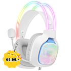 ONIKUMA X22 WH słuchawki gamingowe dla graczy nauszne przewodowe RGB LED mikrofon