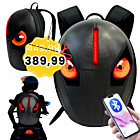 DH Style Cycling Backpack plecak rowerowy motocyklowy 2x ekran LED RGB oczy wodoodporny USB-A aplikacja Bluetooth