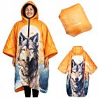 DH Garden Poncho Wilk 145x115 cm kurtka płaszcz peleryna z kapturem duża kieszeń na zamek