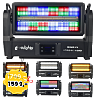 EVOLIGHTS SUNRAY STROBE HEAD ruchomy stroboskop sceniczny IP65 oświetlenie LED efekt świetlny 576x0,2W RGB SMD 5050+336x1W CW/A SMD 3030 2x uchwyt montażowy omega