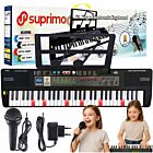 SUPRIMO 6109L keyboard edukacyjny bateryjny podświetlane klawisze organy dla dzieci do nauki gry pulpit do nut mikrofon zasilacz AUX wyjście słuchawkowe