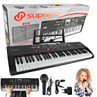 SUPRIMO 6116 keyboard edukacyjny bateryjny klawisze organy dla dzieci do nauki gry pulpit do nut mikrofon zasilacz AUX wyjście słuchawkowe