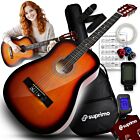 SUPRIMO CGS3 SB classical guitar 4/4 sunburst to learn for beginners tuner picks strap spare strings gig bag chords set