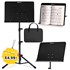 SUPRIMO D3 SET statyw stojak pulpit do nut regulowany składany czarny pokrowiec zestaw 82-146 cm do 10 kg