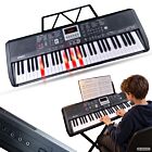 SUPRIMO EK61L keyboard elektroniczny edukacyjny przenośny 61 podświetlanych klawiszy pulpit do nut mikrofon naklejki głośniki wyjście słuchawkowe