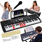 SUPRIMO EK61L keyboard elektroniczny edukacyjny przenośny 61 podświetlanych klawiszy pulpit do nut mikrofon naklejki głośniki wyjście słuchawkowe