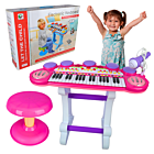 SUPRIMO EVA keyboard edukacyjny elektroniczny bateryjny organy pianino do nauki dla dzieci stołek mikrofon uchwyt mikrofonowy wejście AUX zestaw
