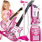 SUPRIMO GUITAR KIDS PK zestaw muzyczny dla dzieci gitara elektryczna + mikrofon ze statywem + wzmacniacz  interaktywna zabawka muzyczna dla dziewczynki, efekty dźwiękowe, komplet do nauki i zabawy